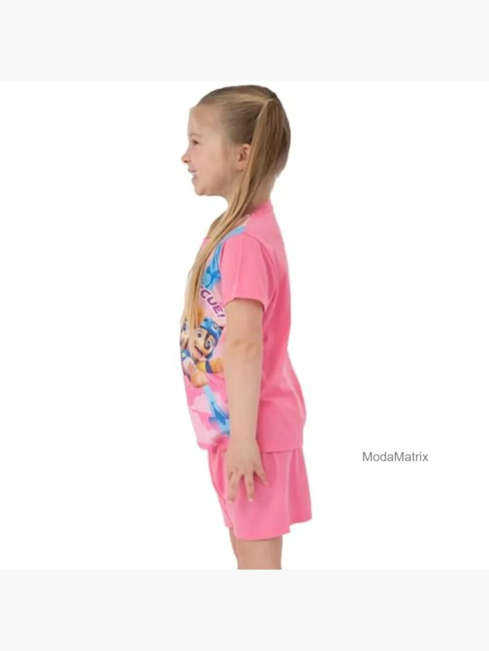 Girls Short Sleeve Pajama Set with Chase Marshall Skye Design